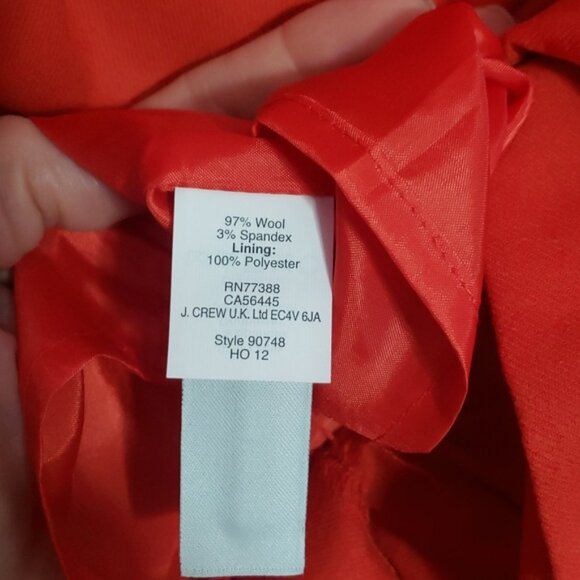 NWT J. Crew red wool blend shift dress with pockets size 10 - Picture 8 of 8